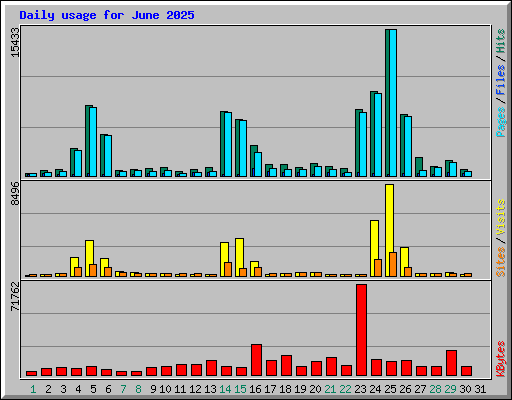 Daily usage for June 2025