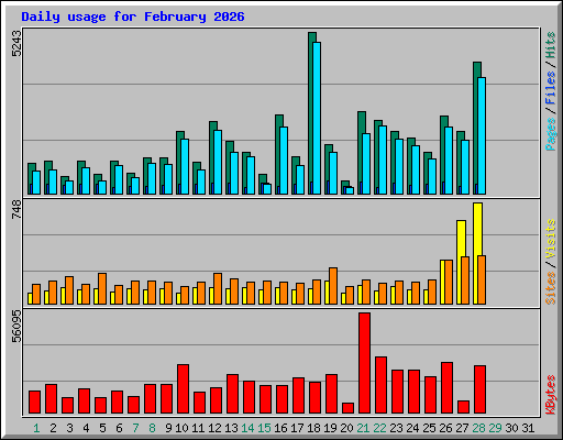 Daily usage for February 2026