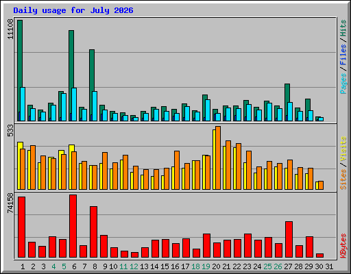 Daily usage for July 2026
