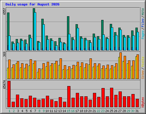 Daily usage for August 2026
